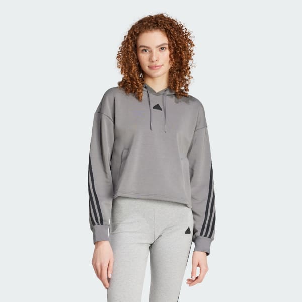 Grau Future Icons 3-Streifen Hoodie