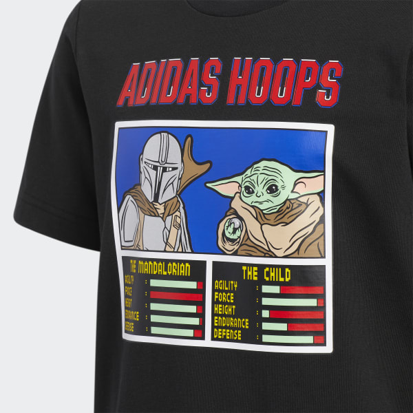 adidas Playera Star Wars Big Kids Mando and the Child Negro