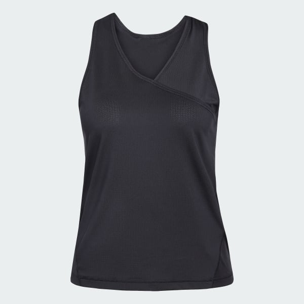 Negro Camiseta sin mangas para tenis con Climacool con cuello en V