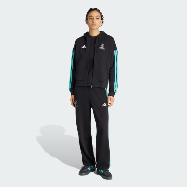Zwart MERCEDES - AMG PETRONAS FORMULA 1 TEAM DNA HOODIE MET LANGE RITSSLUITING