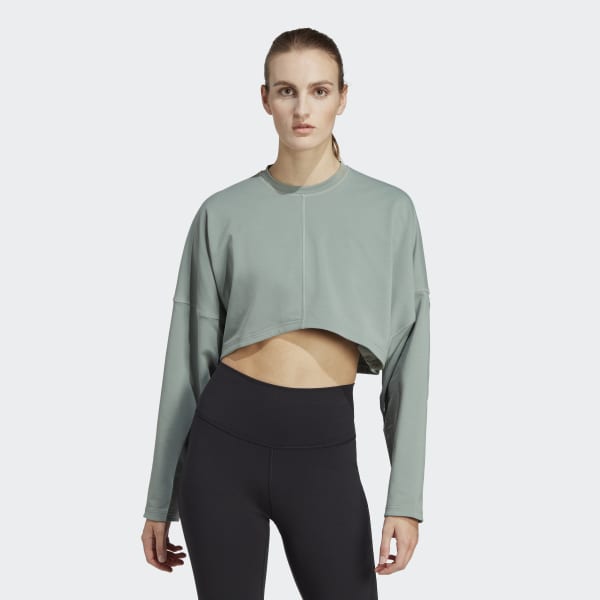 Green Yoga Studio Crop Sweatshirt