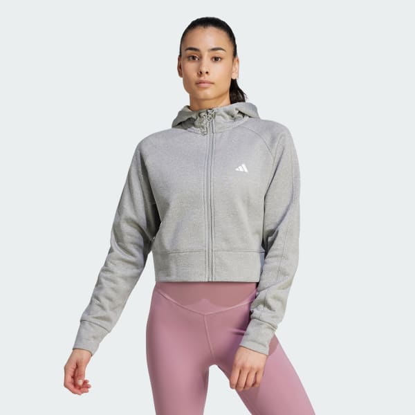 Γκρι AEROREADY Game and Go Full-Zip Hooded Fleece Jacket