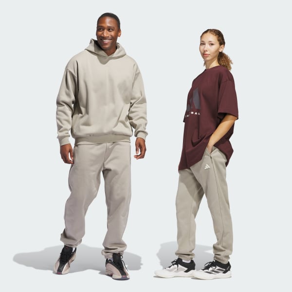 Μπεζ adidas Basketball Fleece Joggers (Gender Neutral)