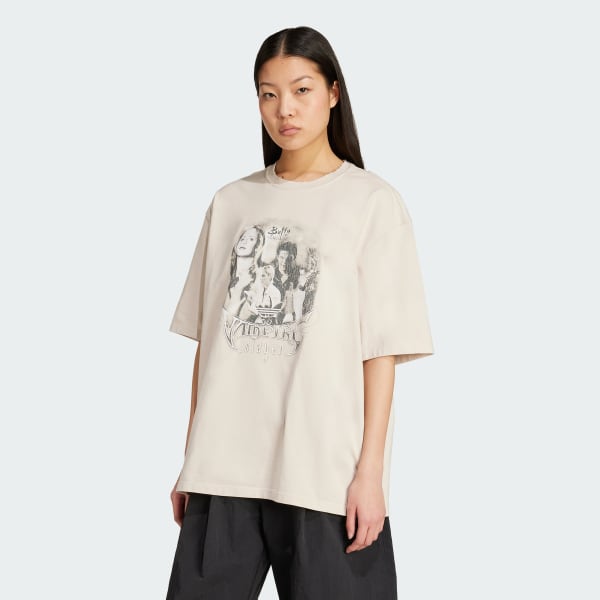Beige adidas 20th Century Fox Disney Tee Oversized
