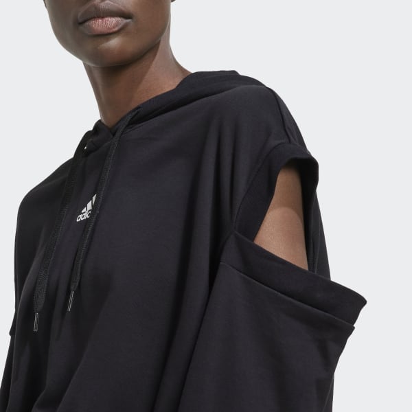 Noir Sweat-shirt avec détail ajouré Hyperglam 3-Stripes F3921