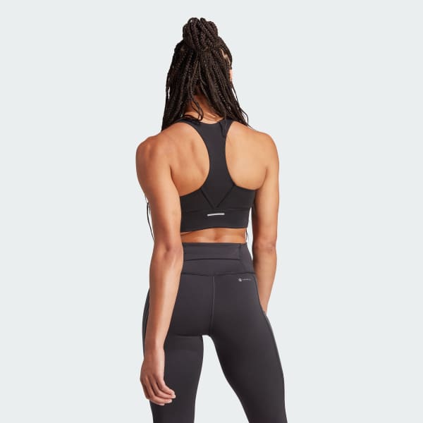Negro Top Deportivo Run Pocket Soporte Medio