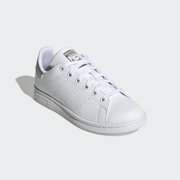 Kids Stan Smith Cloud White and Silver Metallic Shoes | adidas US