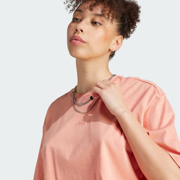 adidas ALL SZN Fleece Washed Tee - Red | Women's Lifestyle | adidas US