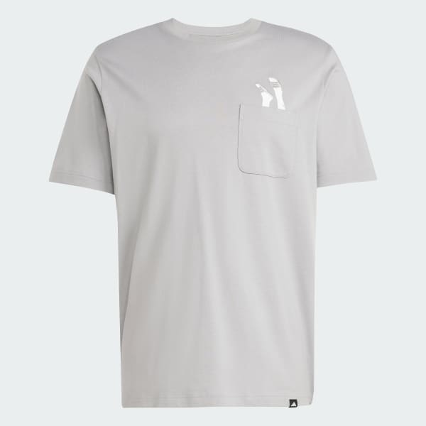 Grey Lounge Slides Graphic Pocket Tee