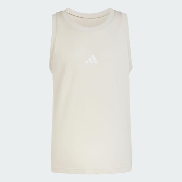 Beige Essentials Small Logo Tank Top