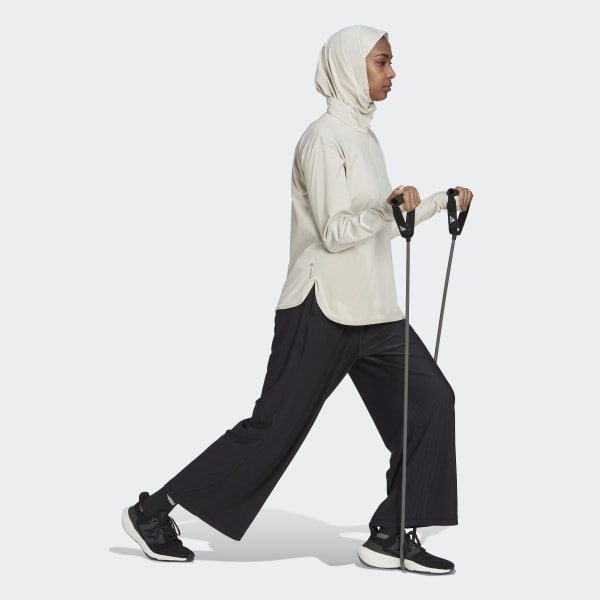 Beige Top de Entrenamiento Techfit AEROREADY Warm Cierre Corto