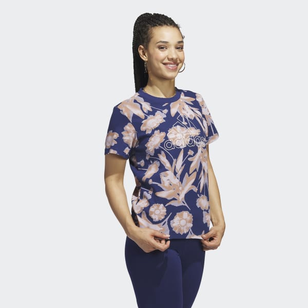 Azul Polo Estampado Bloom