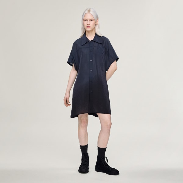 Siyah Y-3 DIP DYE UTILITY KISA KOLLU GÖMLEK