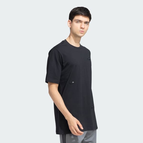 Black M L SLIDES TEE