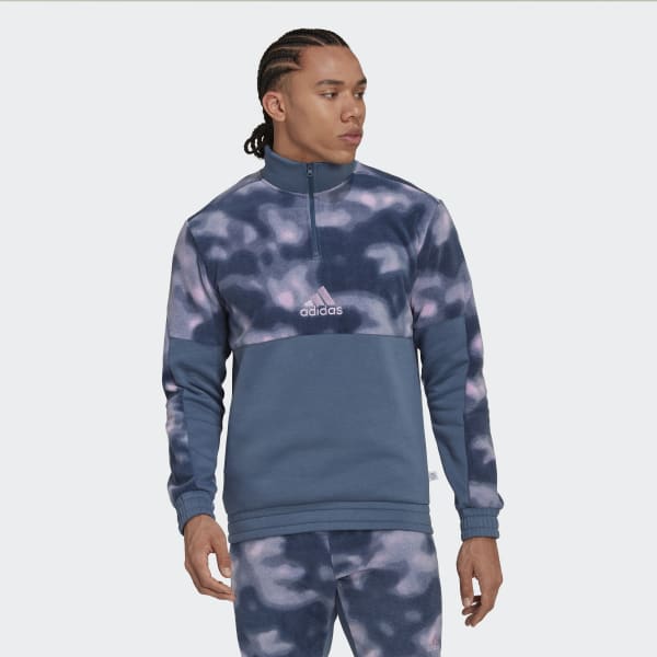 Polar Fleece Nature Allover Print Jacket Blue | Men's Lifestyle | adidas