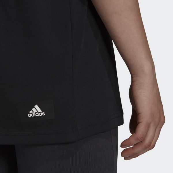 สีดำ เสื้อยืดพิมพ์ลายโลโก้ adidas Sportswear Future Icons EKT22