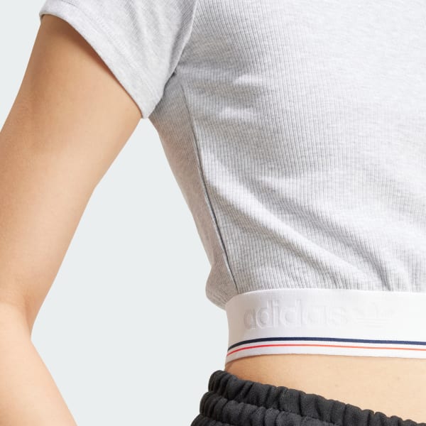 ★★Adairs★★ Tape waistband tee melange IS2318 adidas Tape Waistband Tee - Grey | adidas Deutschland