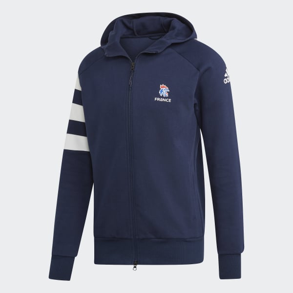 adidas French Handball Federation Kapuzenjacke Blau adidas French Handball Federation Kapuzenjacke Blau