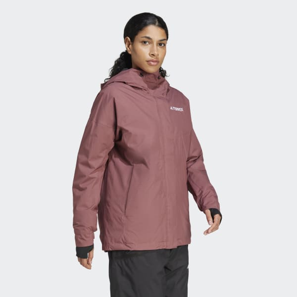 adidas Terrex Multi 2L Rain.Rdy Insulated Jacket - Burgundy | Free