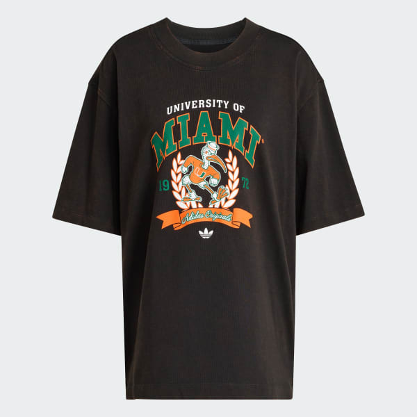 ブラック アディダス オリジナルス Athletic Dept NCAA マイアミ大学 Tシャツ