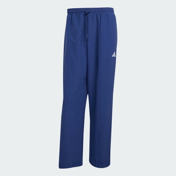 Blauw Essential Small Logo Woven Open Hem Broek