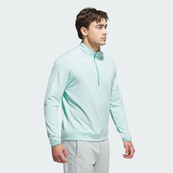 Turquesa Camisola Leve de Meio-fecho