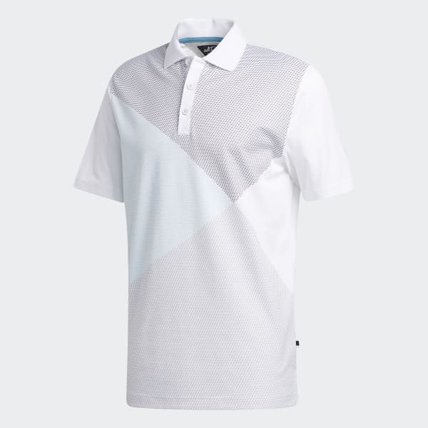 adidas Adipure Curved Print Polo Shirt White adidas New Zealand