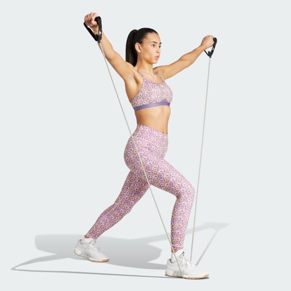 Purple adidas Train Essentials Printed Leggings