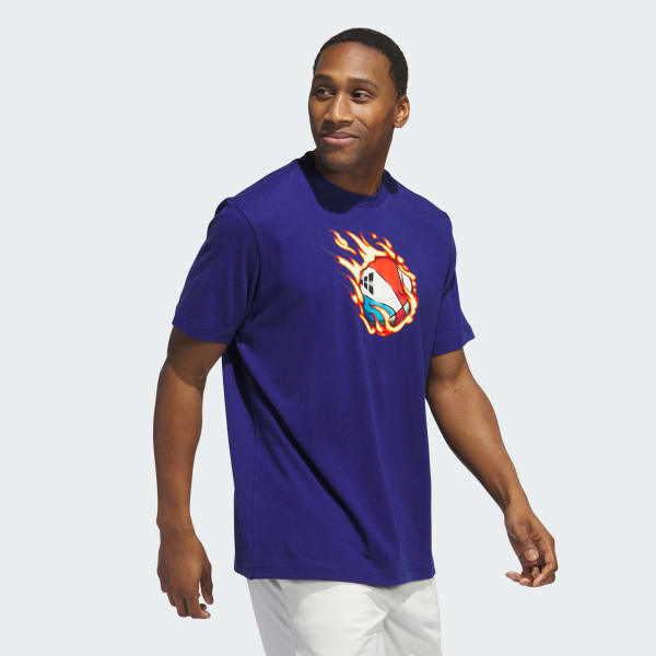 Azul Camiseta Estampada Basquete On Fire
