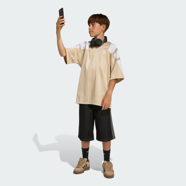 bézová TRIČKO OVERSIZED BLOCKED JERSEY T-Shirt