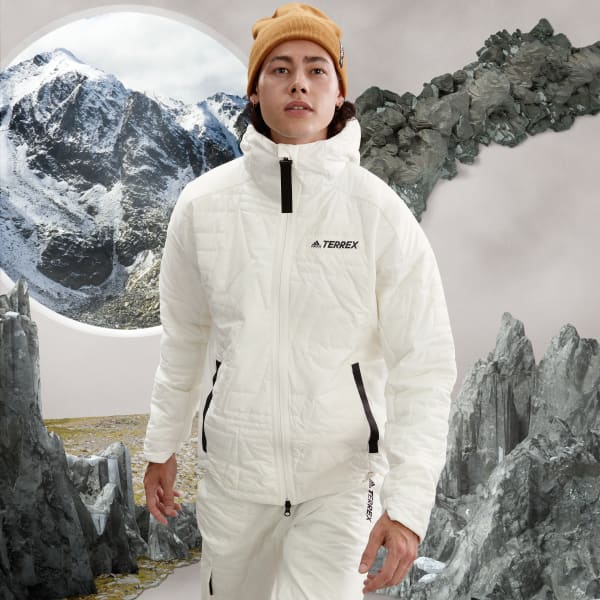 adidas TERREX MYSHELTER PrimaLoft Hooded Padded Jacket - White, Men's  Hiking