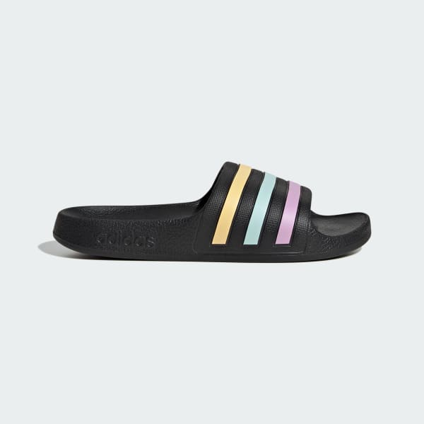Adidas striped slides clearance