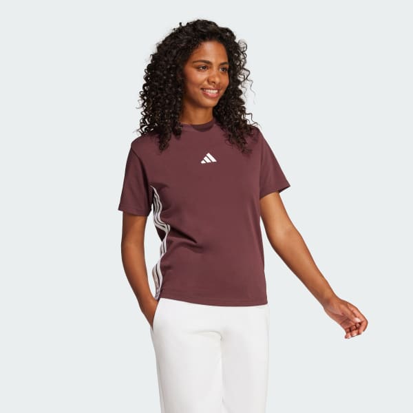 Granate Playera Essentials 3 Franjas Algodón