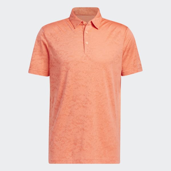 Orange Textured Jacquard Golf Poloshirt