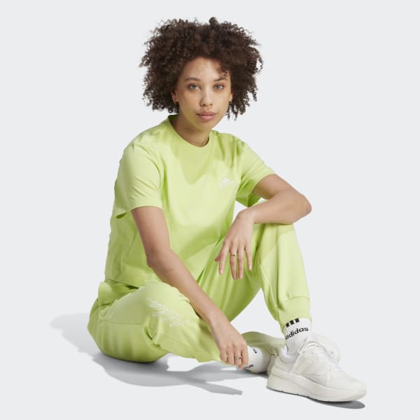 Verde Camiseta corta Scribble Embroidery