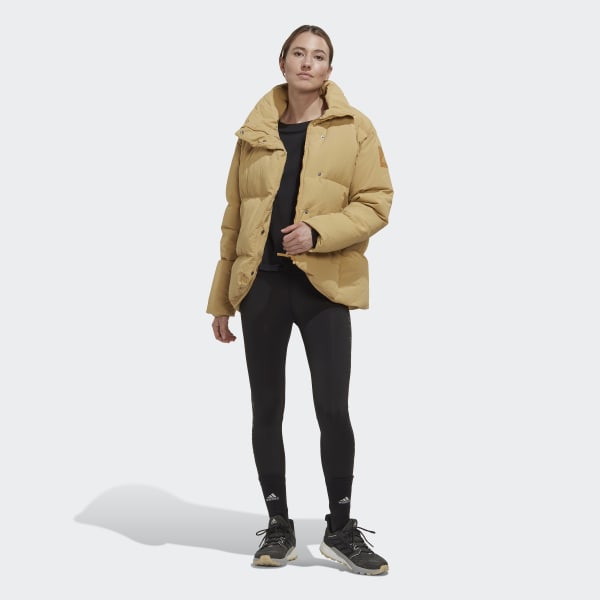 Beige Big Baffle Daunenjacke