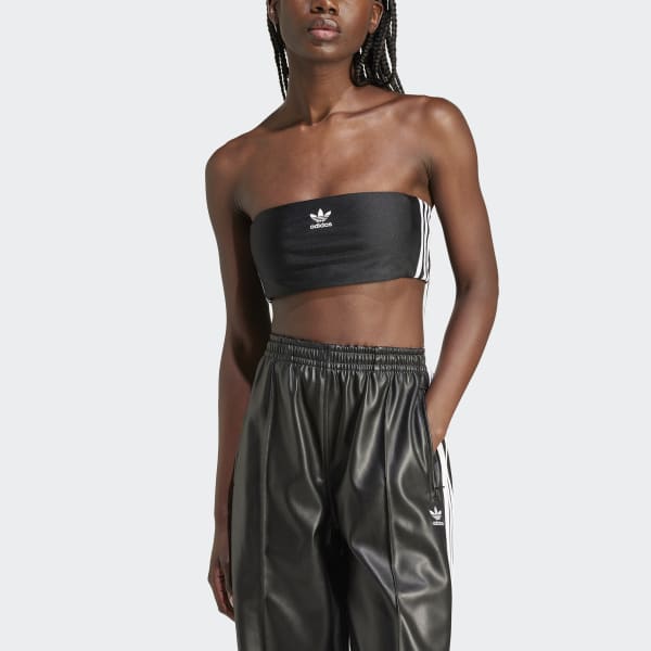 アディダス スリーストライプスチューブトップ - ブラック