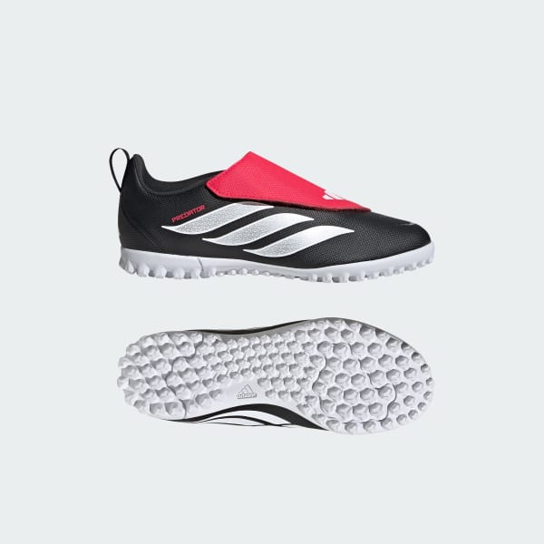 Black PREDATOR CLUB Fold-Over Tongue Turf Football Shoes Kids