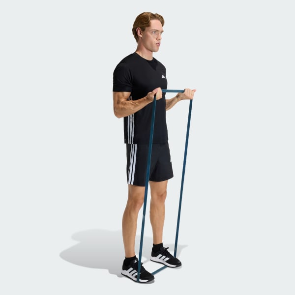 zwart WORKOUT ESSENTIALS BASE 3-STRIPES T-SHIRT