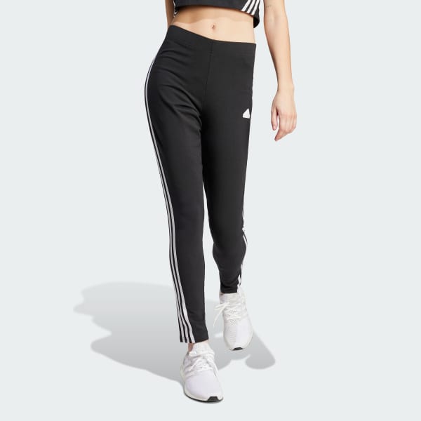 adidas Sportswear Plus Essential 3 Stripe leggings in black
