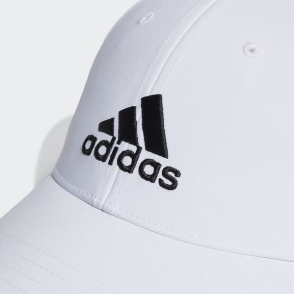 White Embroidered Logo Lightweight Baseball Cap