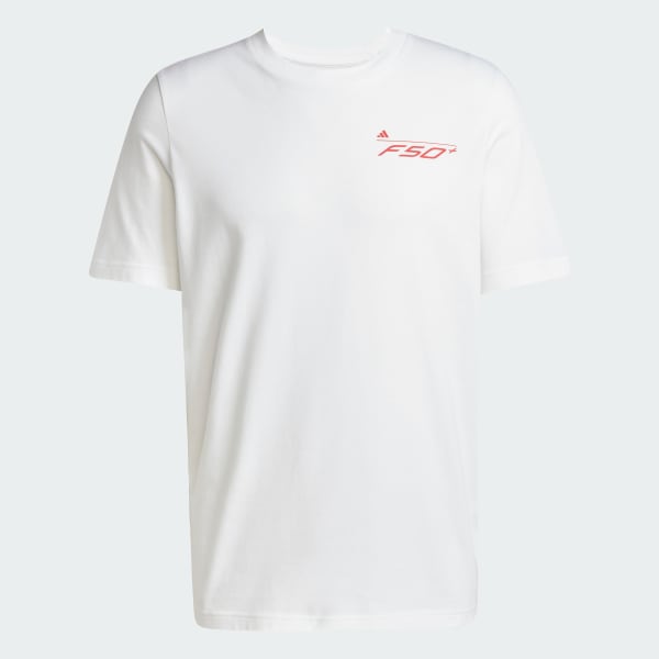 สีขาว เสื้อยืดพิมพ์ลาย F50 History