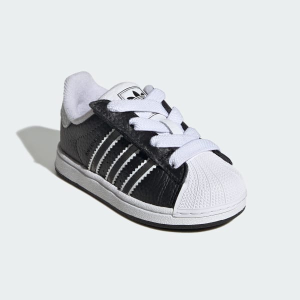 Negro Zapatillas adidas Originals Superstar II Comfort Closure de cordones elásticos para niños