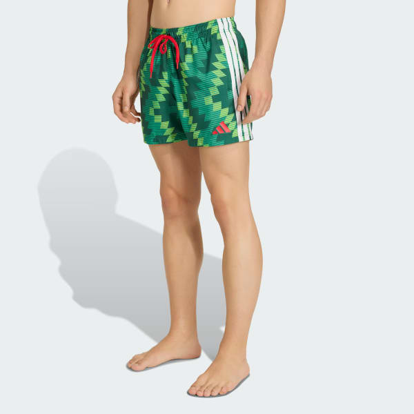 Green Football-Inspired Graphic Swim Shorts 5-Inch
