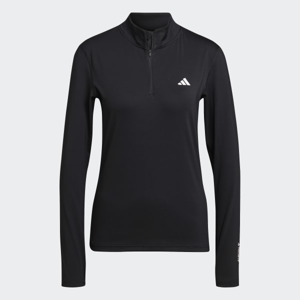 Black Techfit Quarter-Zip Long Sleeve Training Top