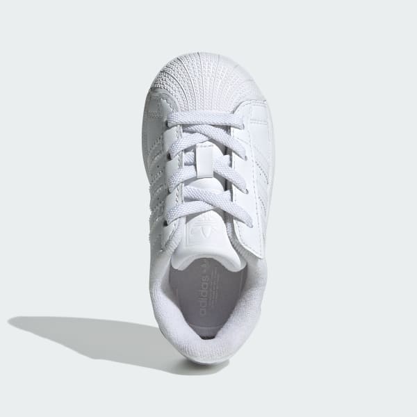 Blanco Zapatillas Superstar II con cordones elásticos para niños
