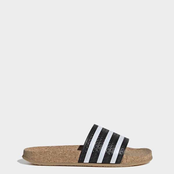 adidas cork slides black