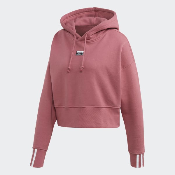 Red cropped adidas hoodie deals