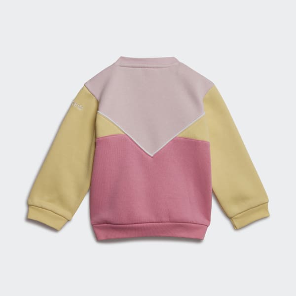 สีชมพู ชุดเสื้อคอกลมและกางเกงขายาว Adicolor
