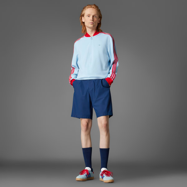 adidas Originals 3-Stripes 1/4 Zip Sweatshirt - Blue | Free